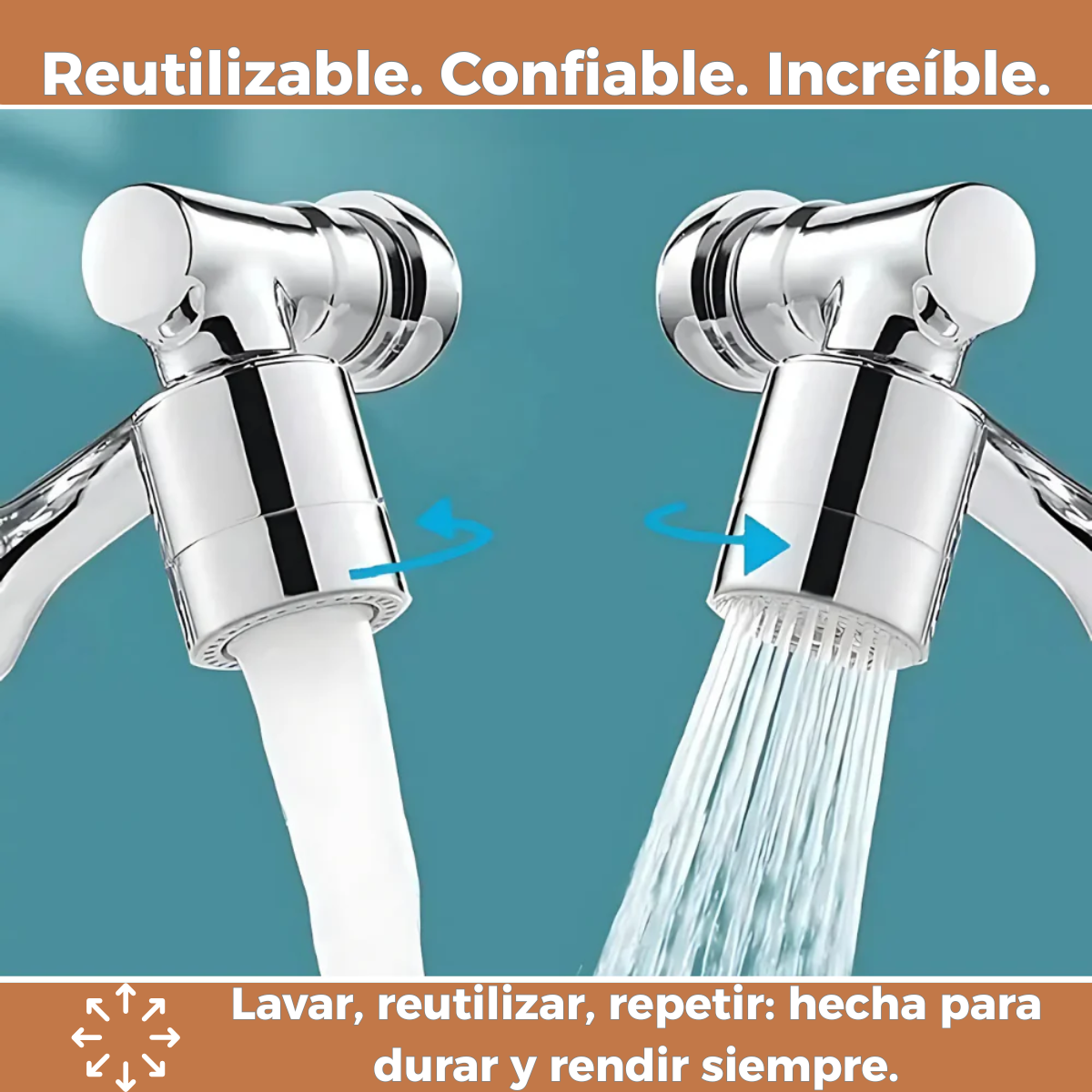 Griflex™ - Grifo extensible 1440° giratorio - Economizador de agua integrado