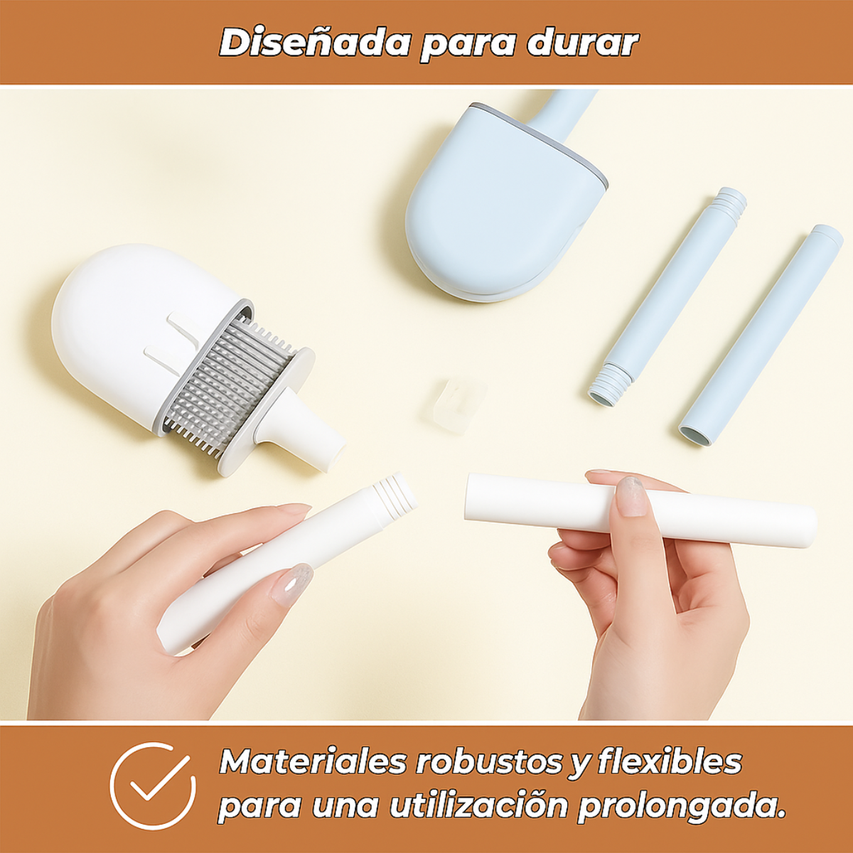 Cepillo flexible y eficaz para inodoro (pegable)